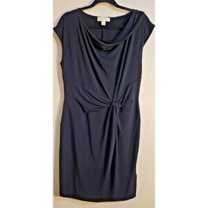 EUC Michael Kors Midi Dress Large Black Stretch Career Workplace Party Holiday